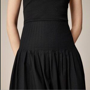 J. CREW Pintuck Mixy Dress | Black | Medium NWT